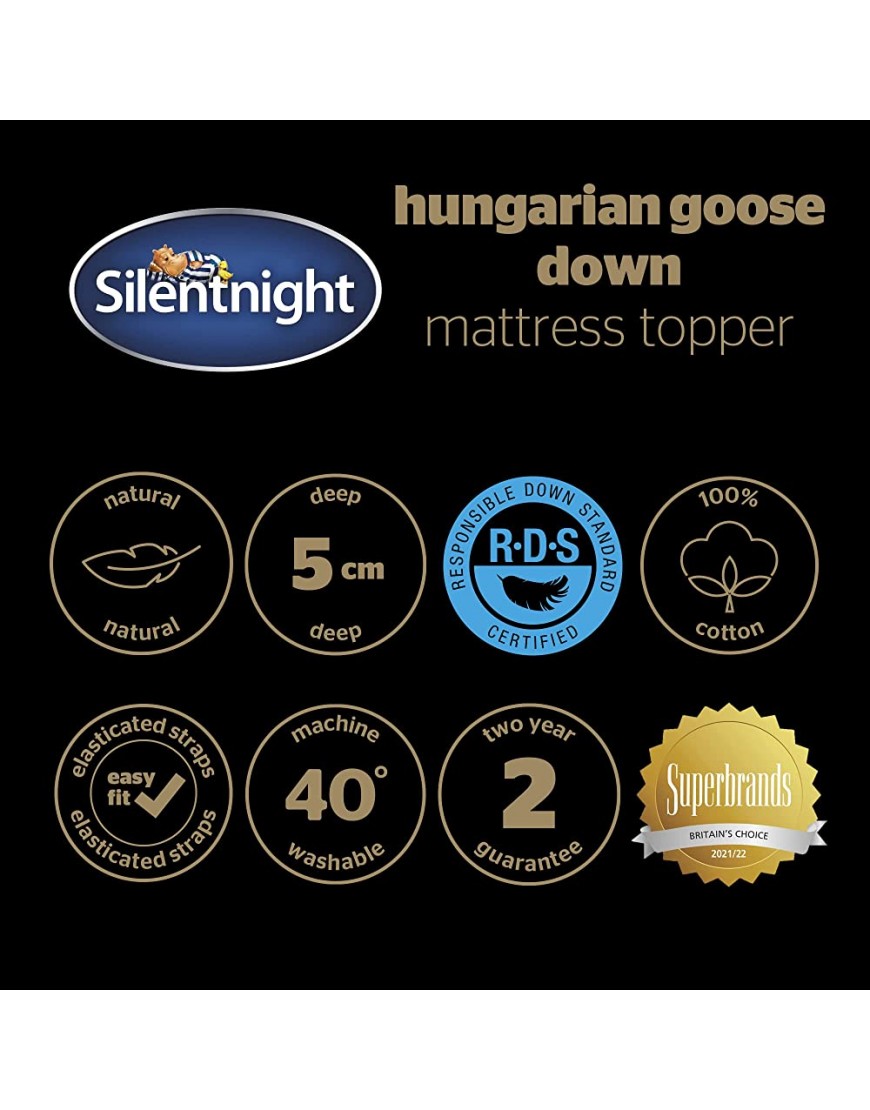 Silentnight Décoration en Duvet d'oie de Hongrie Super King Blanc - B2HHKLVTJ
