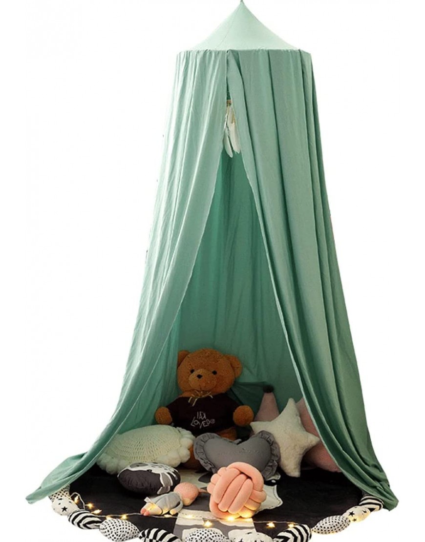 Kuphy Ciel de lit doux pour filles Princesse Tente dôme à suspendre avec crochet et autocollant décoratif Moustiquaire Rideau de lit pour chambre à coucher coin de lecture canapés vert lac - BHQ6NBXNS