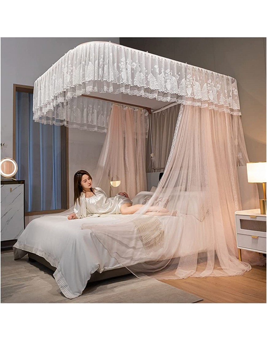 LIMUZI Luxury Mosquito Net Bed Canopy for Un Seul Twin King Size Installation Rapide Installation Mesh 300 Netting de Rideau avec Sac de Rangement d'entrée Color : Jade Size : 1.2 * 2m - BNHVVGUDW