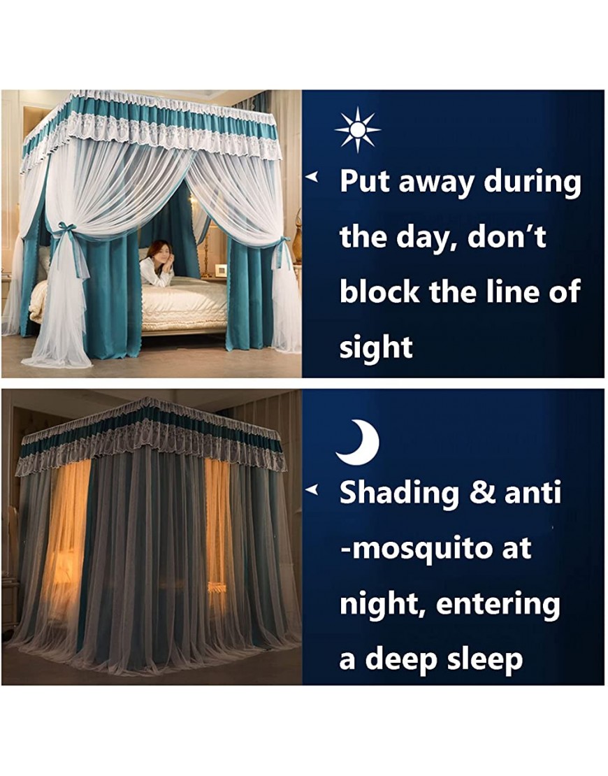 Moustiquaire d'intérieur pour lit Rideau de lit occultant de Style Princesse lit de Luxe Anti-poussière pour Chambre à Coucher Taille : 200x220x200cm - BKVK1HINY