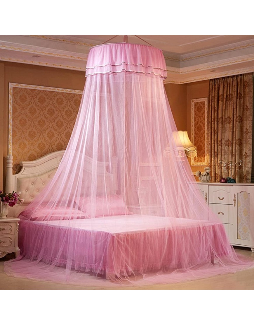 Tomantery Moustiquaire de lit hôtel Pliable de Rideau de lit de Style PrincesseRose - BKV4VNSZZ