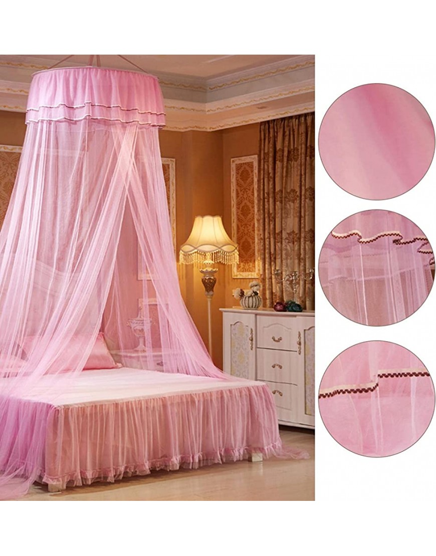 Tomantery Moustiquaire de lit hôtel Pliable de Rideau de lit de Style PrincesseRose - BKV4VNSZZ