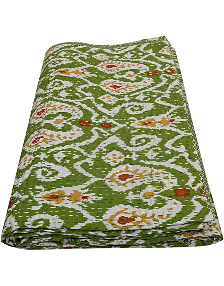 Indian-Shoppers Couvre-lit indien Kantha en coton style bohémien Décoration de lit Couverture hippie multicolore Couvre-lit décoratif - B3HNABYJC