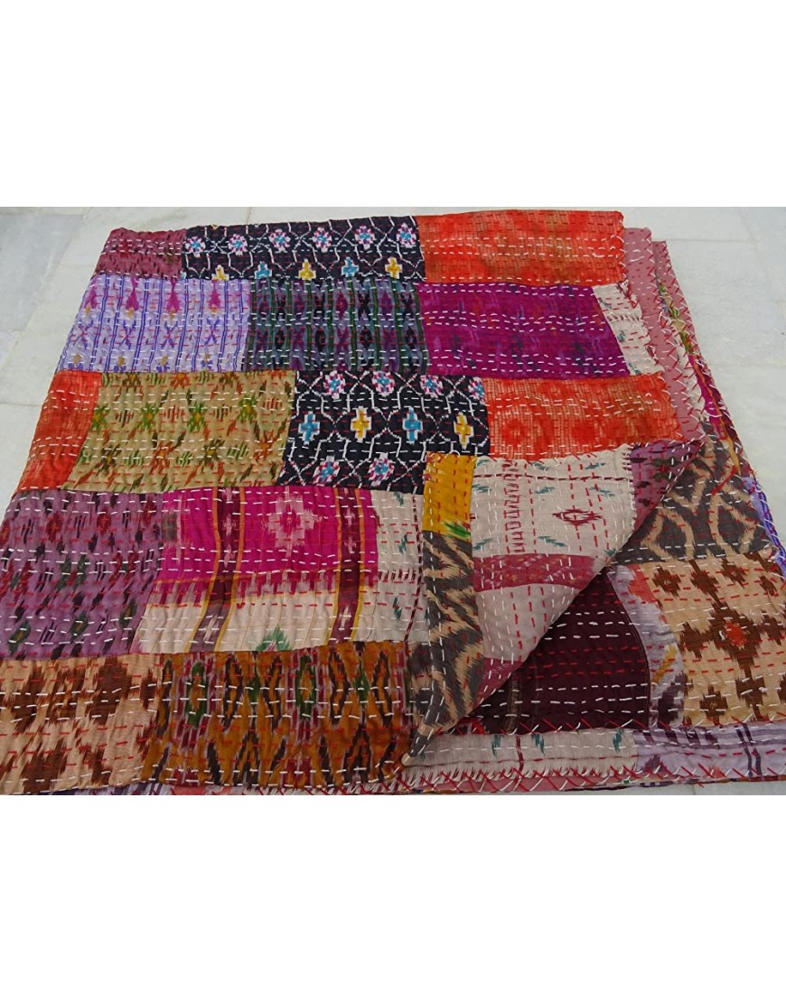 Tribal Asian Textiles Couvre-lit Kantha en patchwork matelassé style vintage indien bohémien Fabriqué à la main - BA4KBTHGE