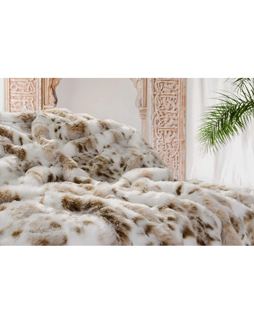 Wohnen & Accessoires XXL Couverture en Fausse Fourrure de léopard des neiges 220x240cm et Autres Tailles Couverture en Fourrure 170x220cm - B1W7KOOVX