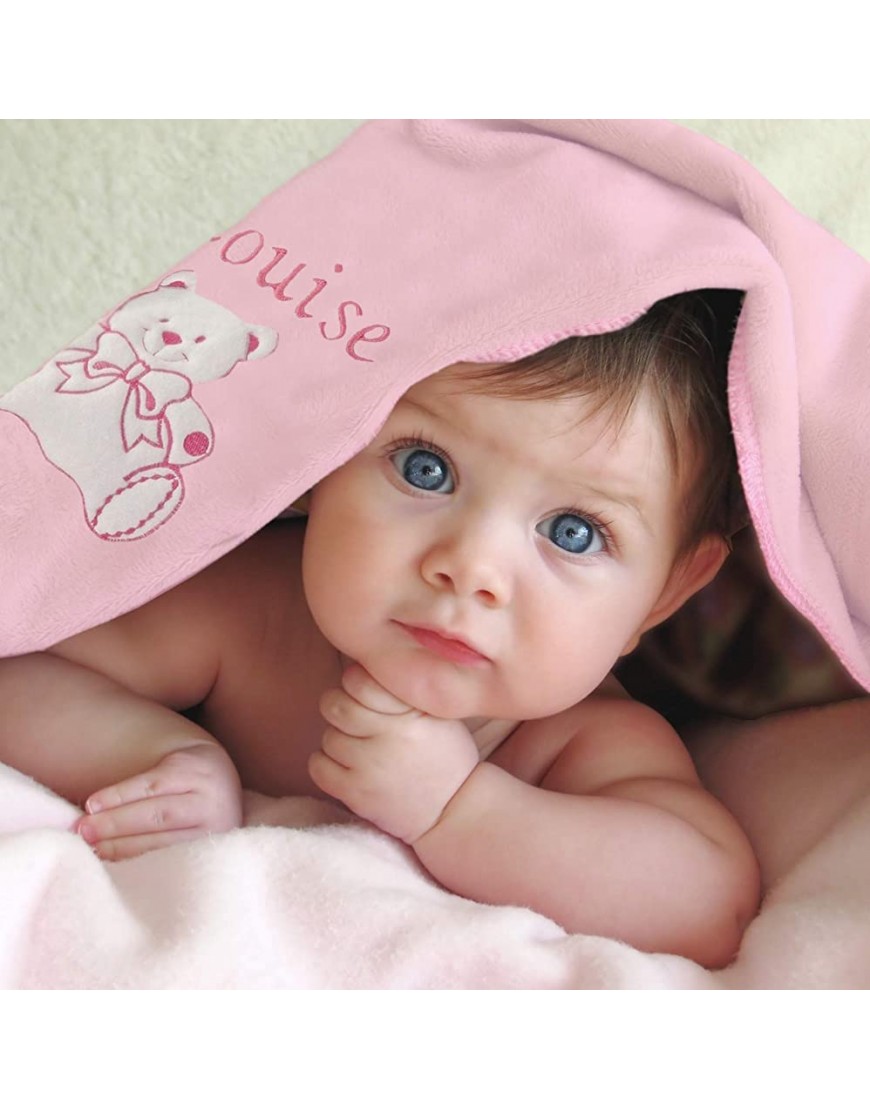KDO MAGIC Couverture bébé Personnalisable Plaid Enfant Doux et Moelleux Prénom brodé Rose - B1772RZVN