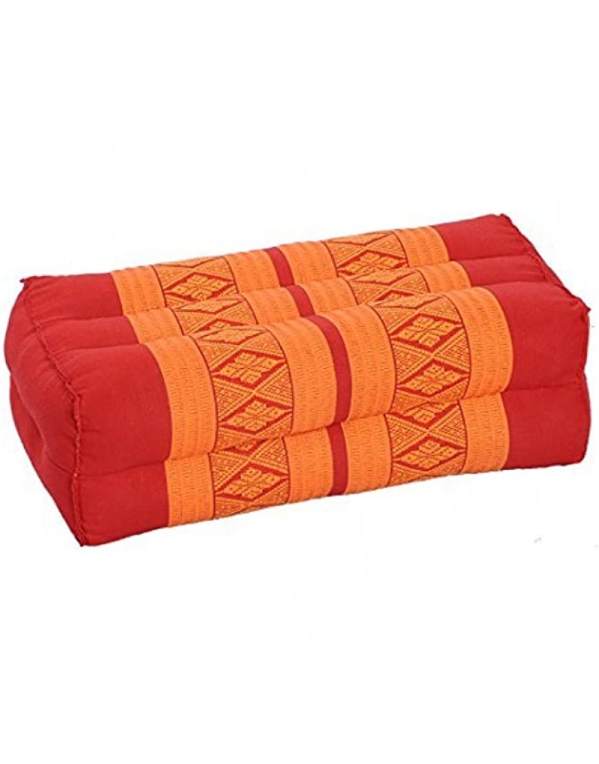 Handelsturm Coussin pour la Meditation Yoga 35x15x10 cm Rembourrage Kapok Design traditionell Thai Rouge-Orange - B3794DRHP