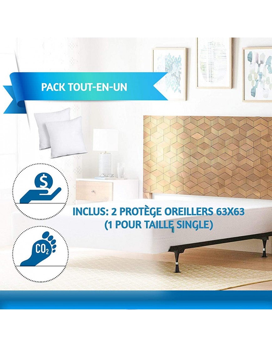 LILLY BELLY Protège Matelas+Oreiller imperméables Coton OEKOTEX Made in Europe antiacarien antibacterien Respirant Technologie BIOME 90X190 200 - BAHH3SUVQ