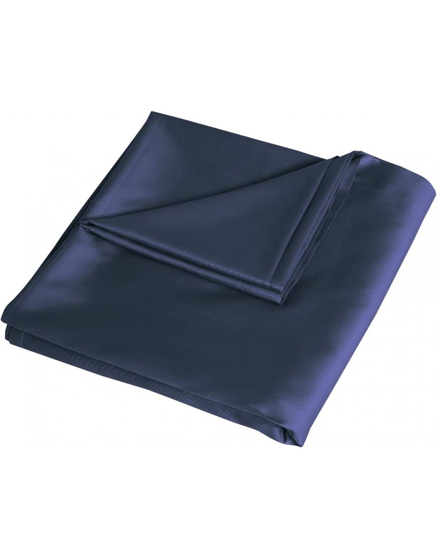 Sleepdown Drap Plat 100 % Satin de Coton Doux et Confortable 300 Fils Bleu Marine 230 x 254 cm - BH38KIUGP