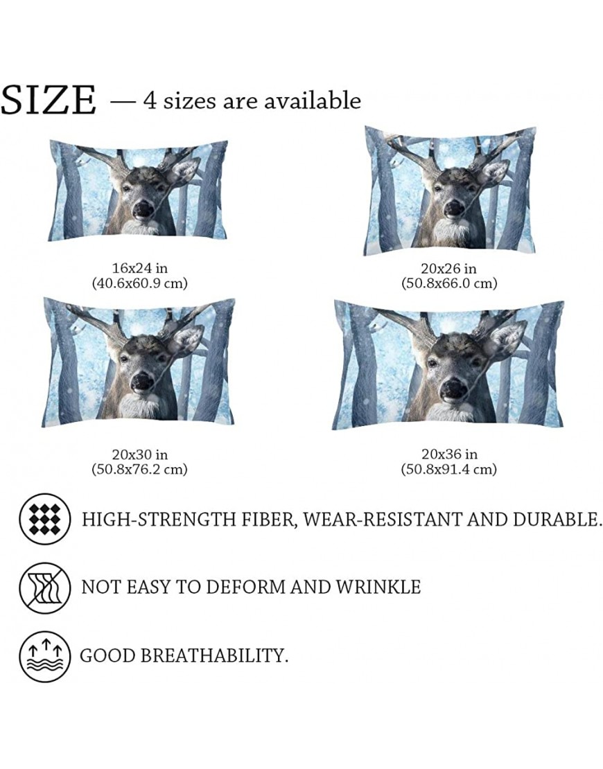 Elk in The Snow in Winter Square Pillow Covers 16x24in Standard Size - B7KJJULOL