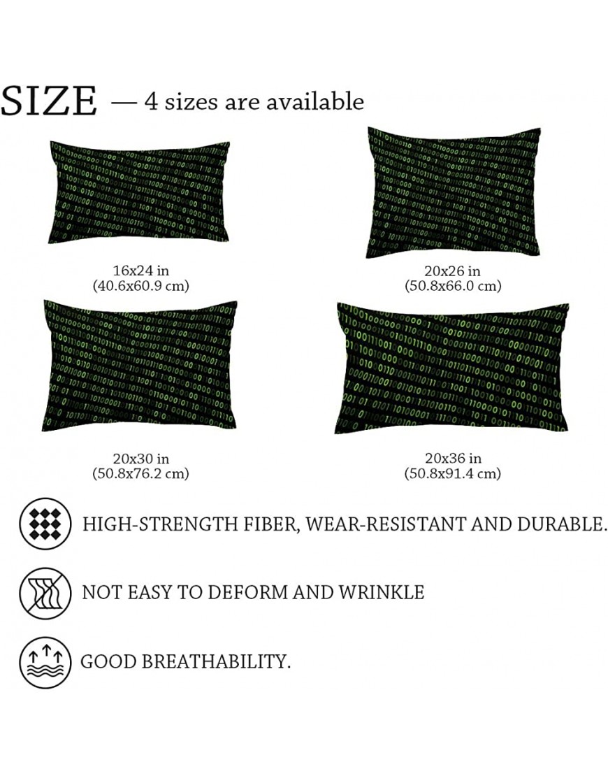 Green Program Code Couch Pillow Covers 16x24in Standard Size - B9NQ4VKTW