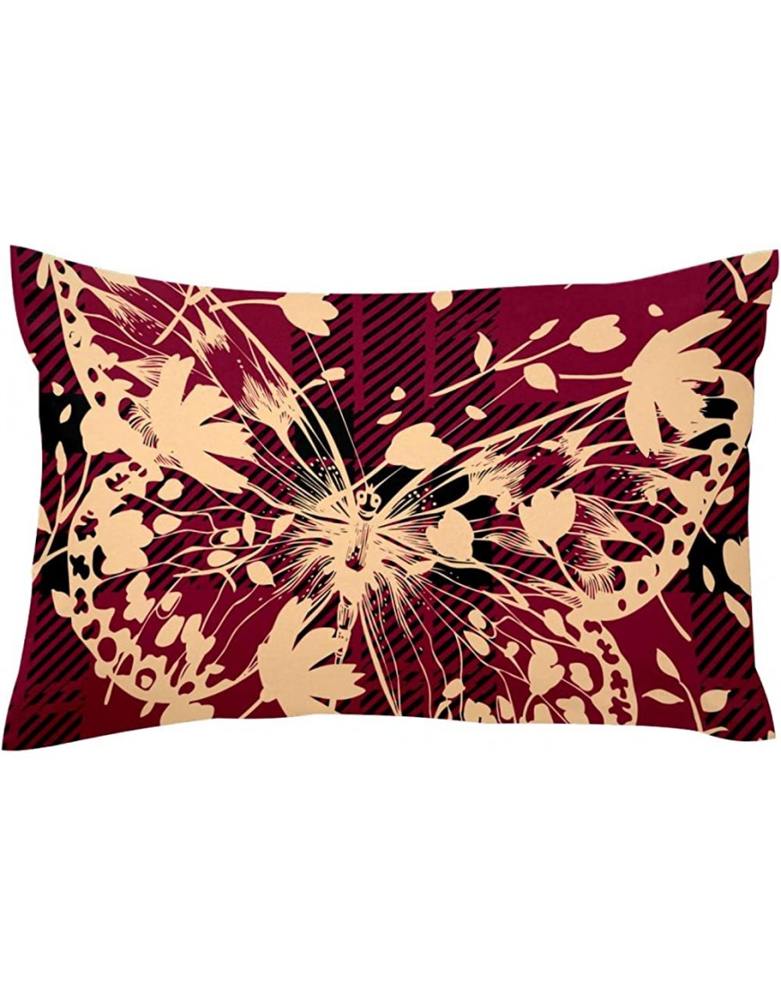 Plaid Flower Floral Butterfly Small Pillow Cases 20x30in Standard Size - BVB65BTAC
