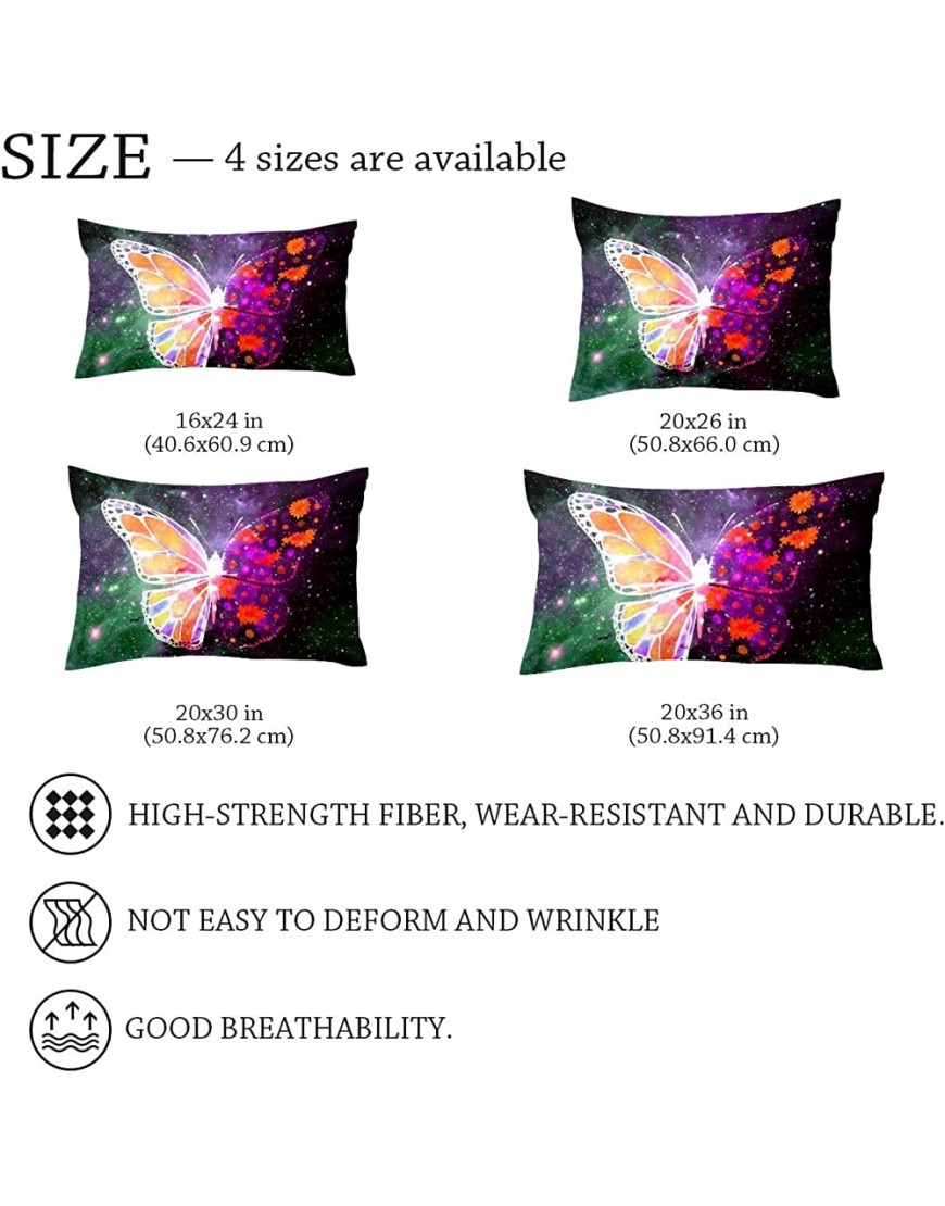 Space Star Galaxy Butterfly Couch Pillow Covers 16x24in Standard Size - B9QJVLVHA