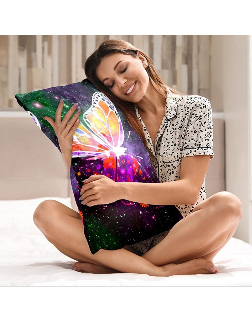 Space Star Galaxy Butterfly Couch Pillow Covers 16x24in Standard Size - B9QJVLVHA