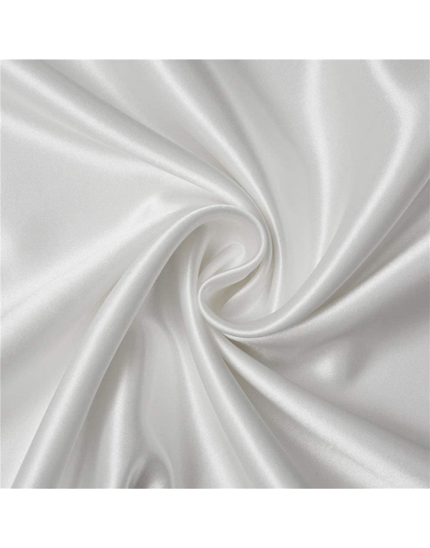 Gnomvaie Housse de couette de luxe en satin de polyester 220 x 240 cm 3 pièces blanc lisse brillant soyeux agréable et brillant satin de polyester avec taie d'oreiller 80 x 80 cm - B7QNEZJWD
