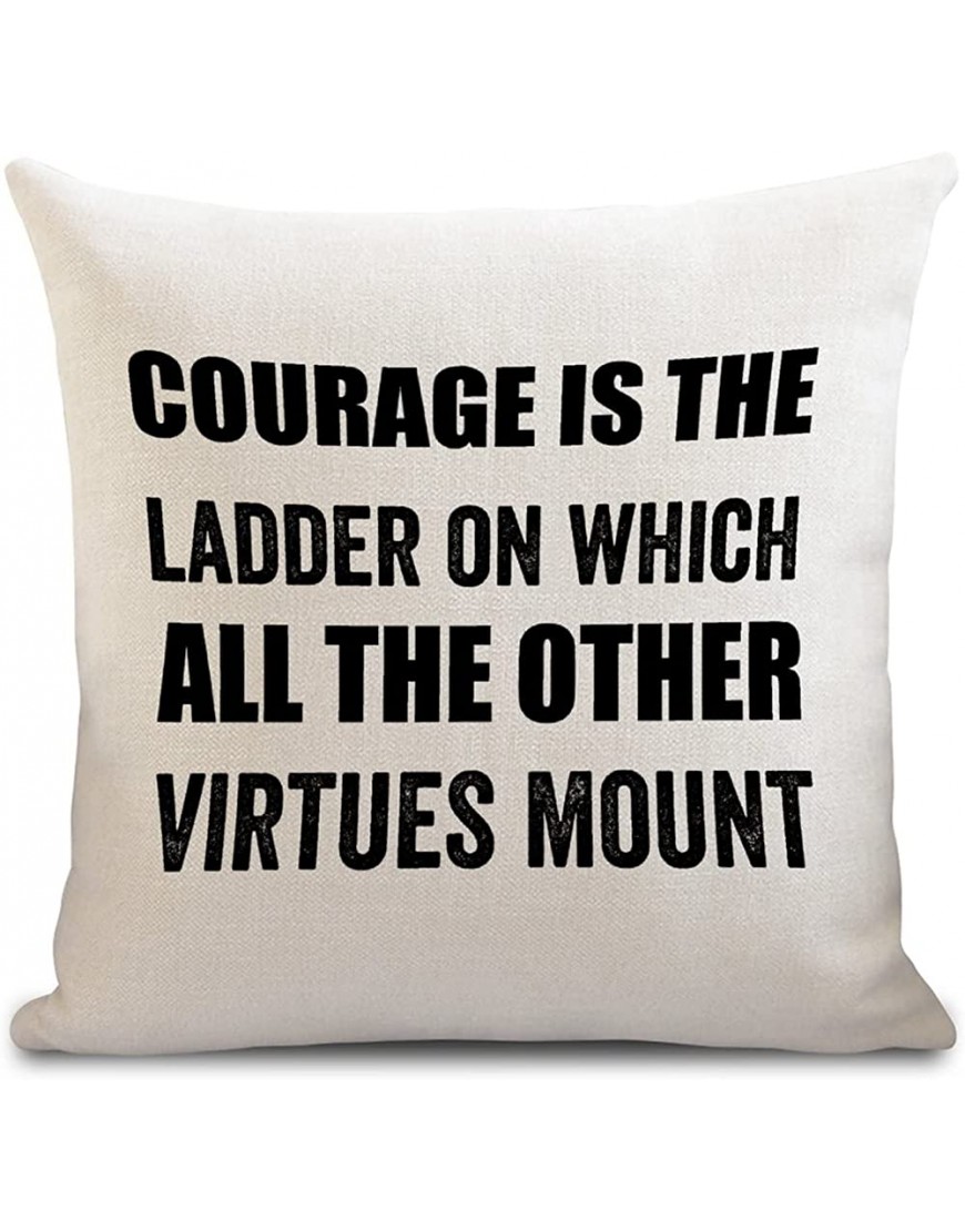 Taie d'oreiller Courage Is The On Whhich All The Other Virtues Mount Taie d'oreiller lisse Belle Horror For Sweet Sentiments 50 cm x 50 cm - BN73WYALW