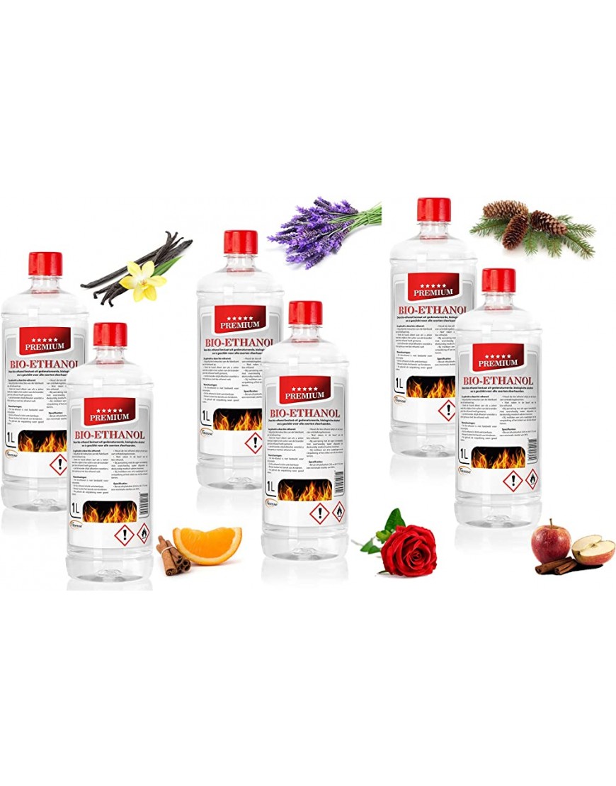 Finesse Bioéthanol 6 Parfums -Qualité Certifiée- 1Lx12 -Bio-éthanol Liquide pour Cheminée Éthanol- Cheminée Murale- Cheminée de Table- Cheminée de Table - BK773UDGJ