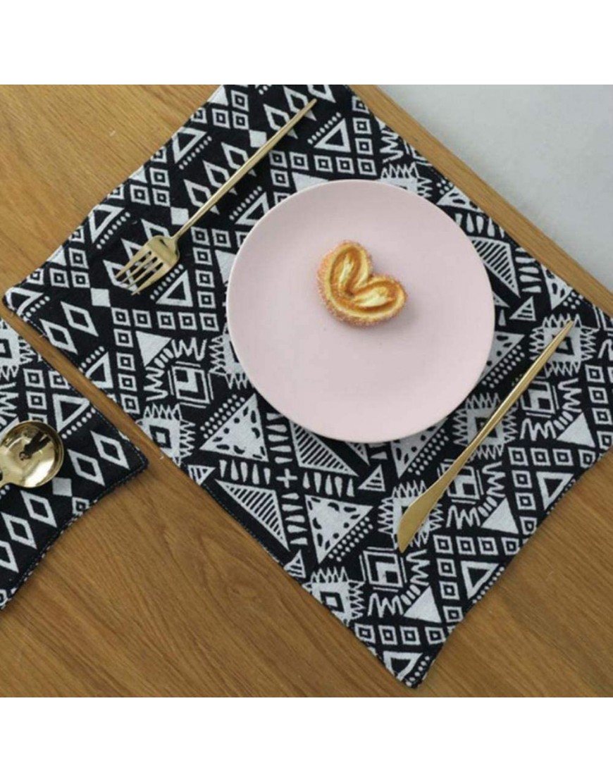 JIAYAN 1 pc Coton Lin Noir Badge napperon Cuisine Tissu Tapis tampons Table à Manger napperons Manteau Coussin Individuel Cuisine Accessoires - BHM4BWOJF