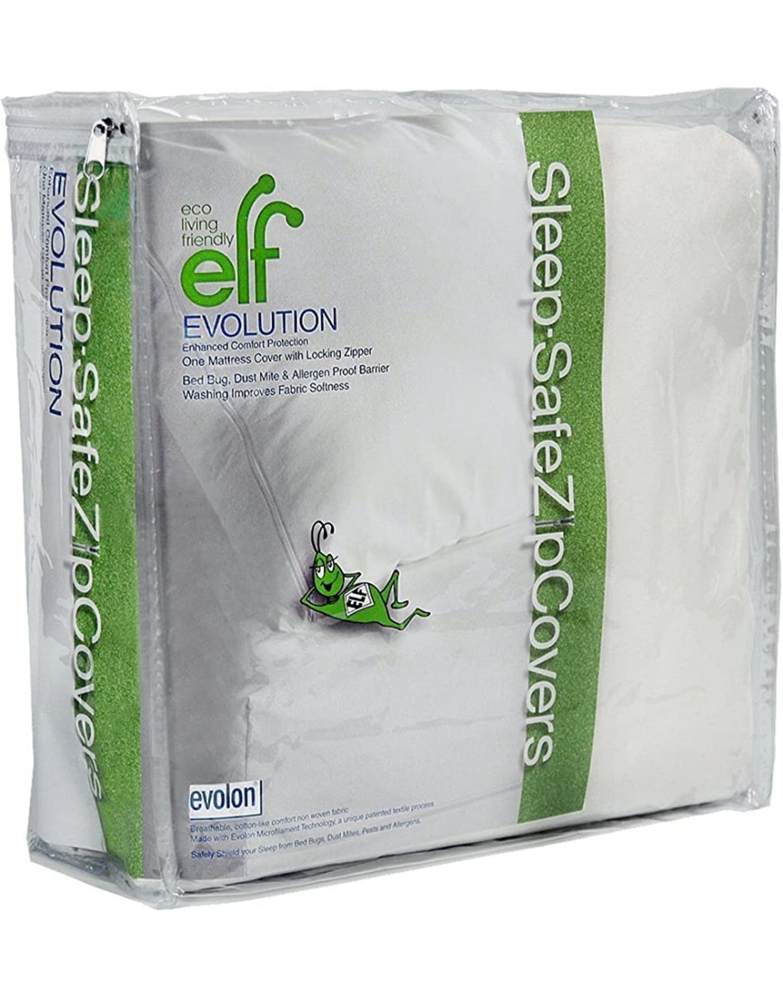 Eco Living Friendly Evolon Allergy Lit 2 | 1 Micron Filtration 30,5 cm Queen zippée Protector | Pas de Produits Chimiques en Vinyle ou PVC - BENKNOIMZ
