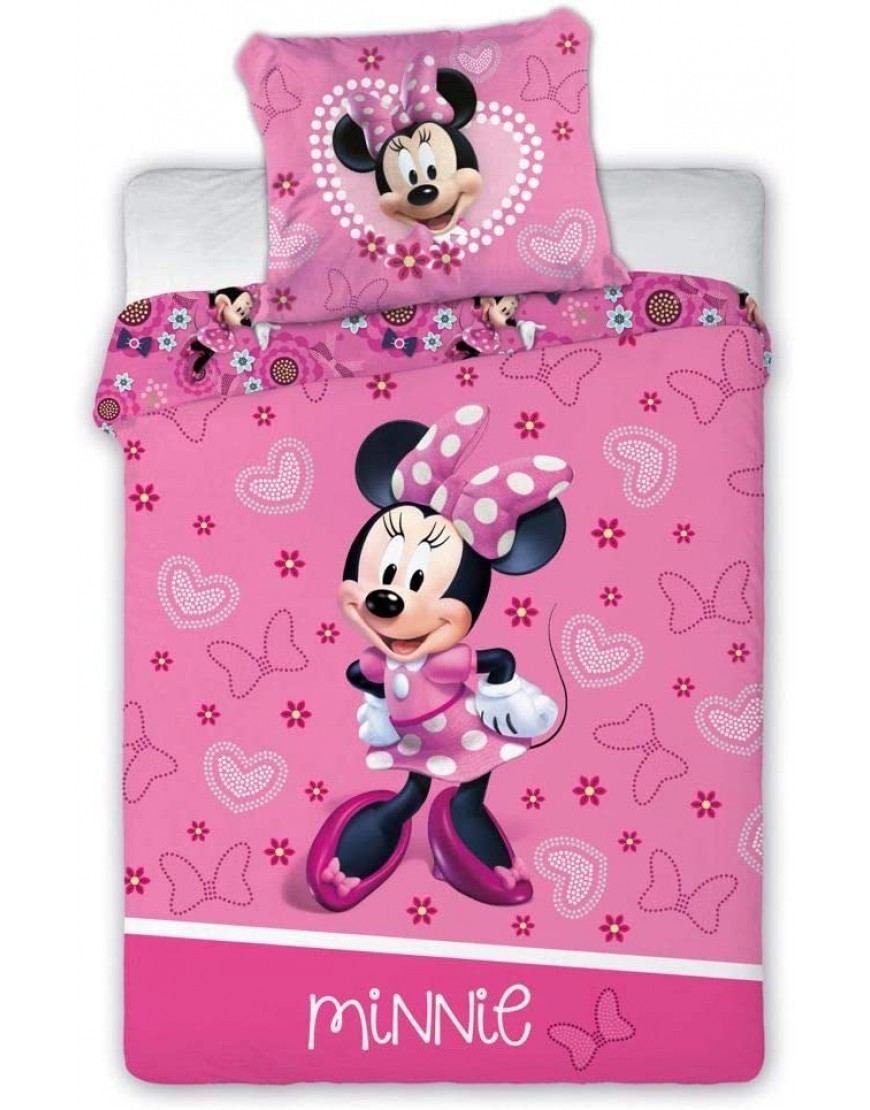 FARO Minnie Mouse Parure de lit pour Enfant 178 100 x 135 cm + 40 x 60 cm - BK3QMMWMS