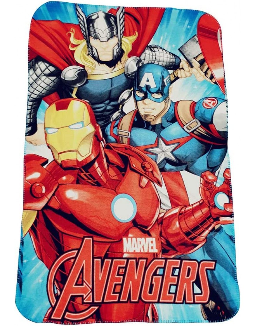 Marvel Avengers Couverture polaire avec Thor Iron Man & Captain America Couverture pour enfant 100 x 150 cm Certifié Öko-Tex Standard 100 - B8MBBCWCM