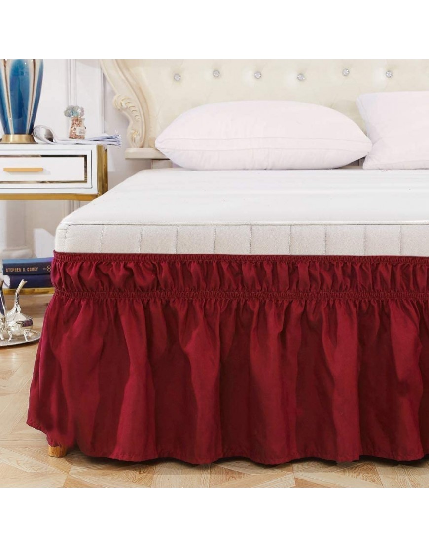 Cache Sommier Jupe de lit à Volants Robuste et élastique Style Enveloppant 38 cm de Hauteur Color : Red Size : 90X190+38 - BK9DHPGRL