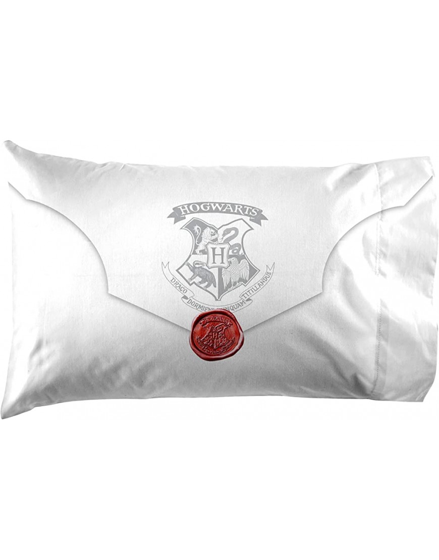 Jay Franco Harry Potter Lettered 1 Pack Pillowcase Double-Sided Kids Super Soft Bedding Features Hogwarts Invitation Sealed Envelope Official Harry Potter Product - BA167PCCC