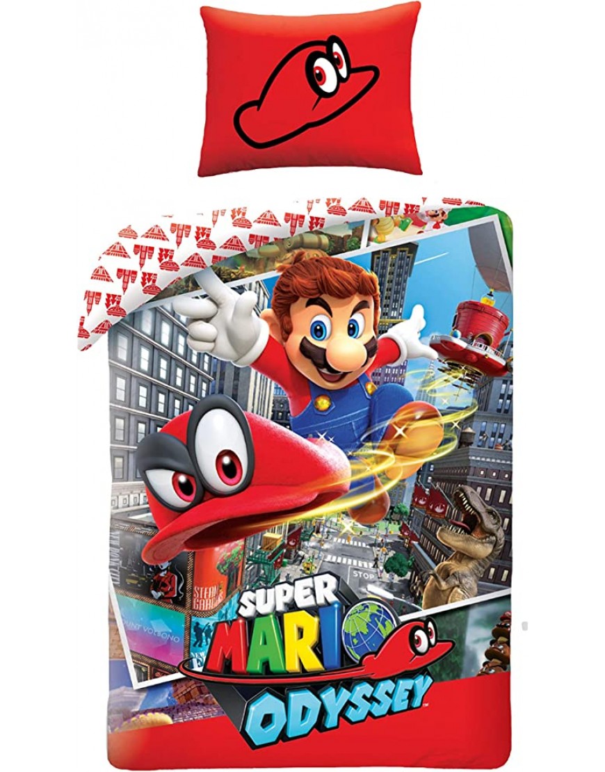 Halantex Housse de couette Super Mario Bros 140 x 200 + 70 x 90 cm - BW82BXFAO