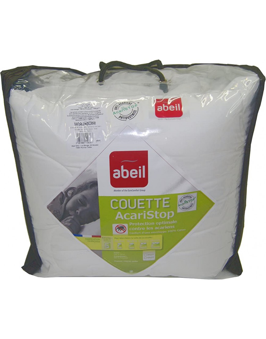 Abeil Couette Acaristop Chaude Coton 140 x 200 cm fabriquée en France - BABD1HBEP