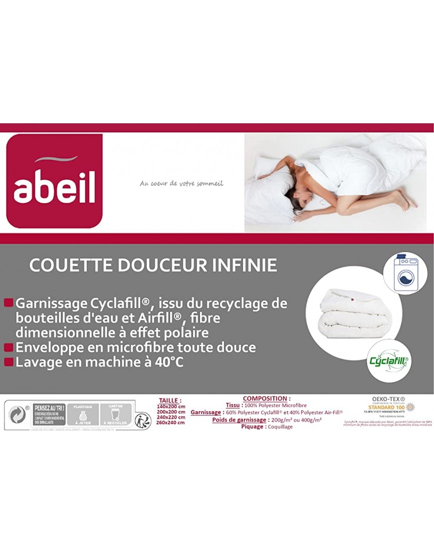 Abeil Couette Douceur Infinie Légère 240 x 260 cm - BB23DHAAM
