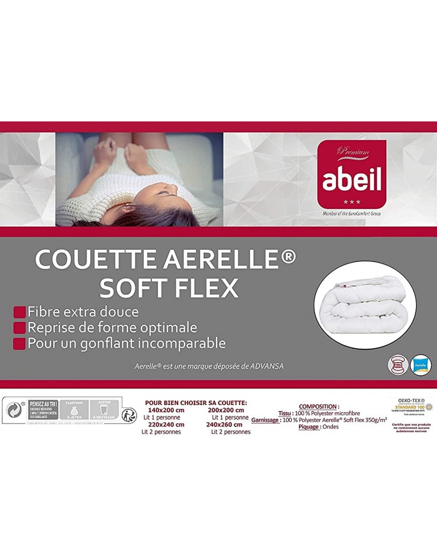 Abeil Premium Couette Aerelle Soft Flex 220 x 240 cm – Douce Souple et Gonflante - BQ2H7MTOS